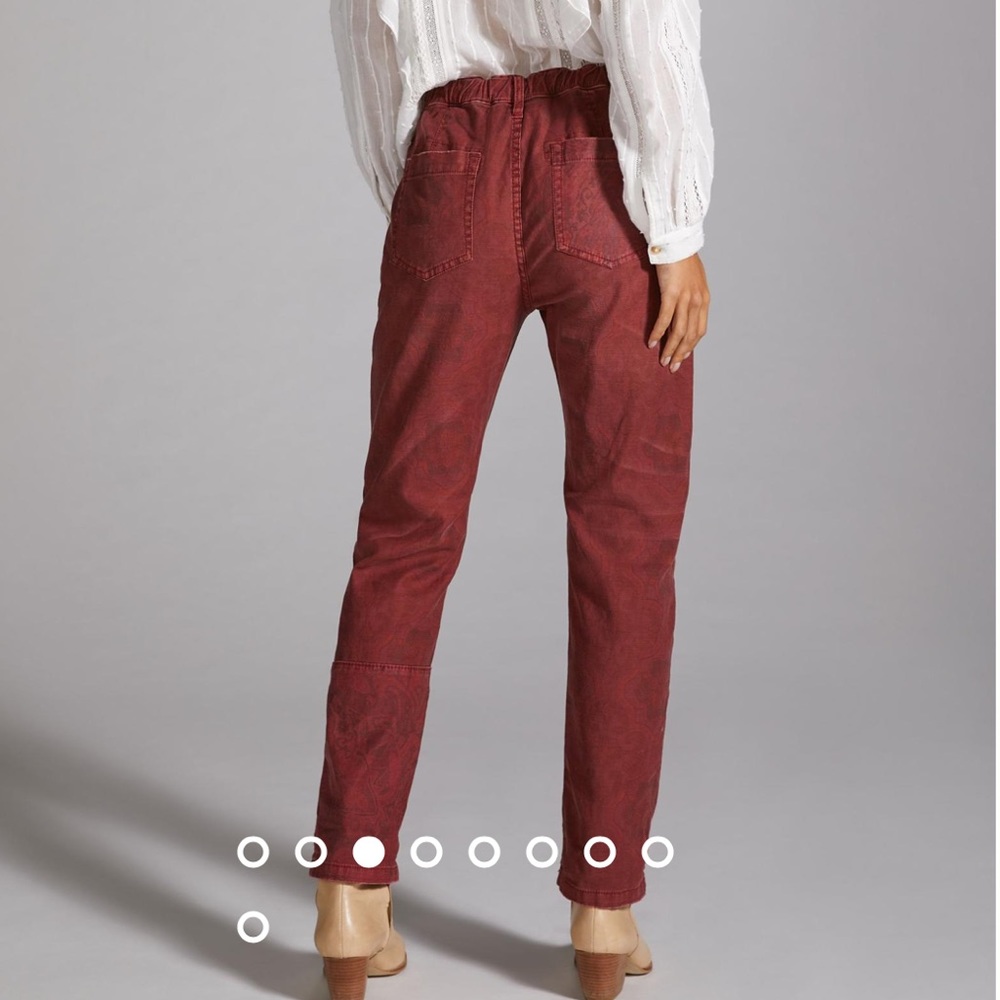 Anthropologie Pilcro Boho Artsy Patchwork High Rise Straight Leg Pants - Picture 9 of 13